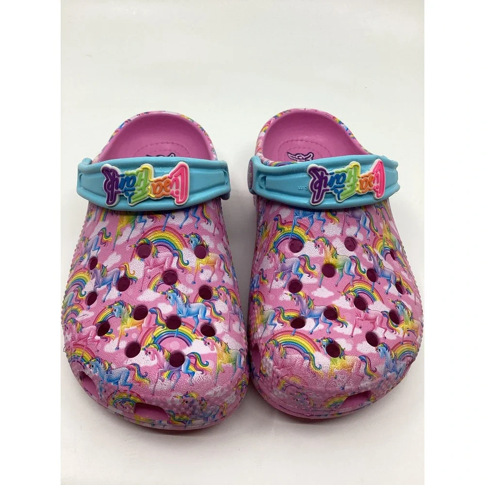 Crocs x Lisa Frank Classic Clog Pink Unicorn Rainbow Kids Size 11 Clogs 208253